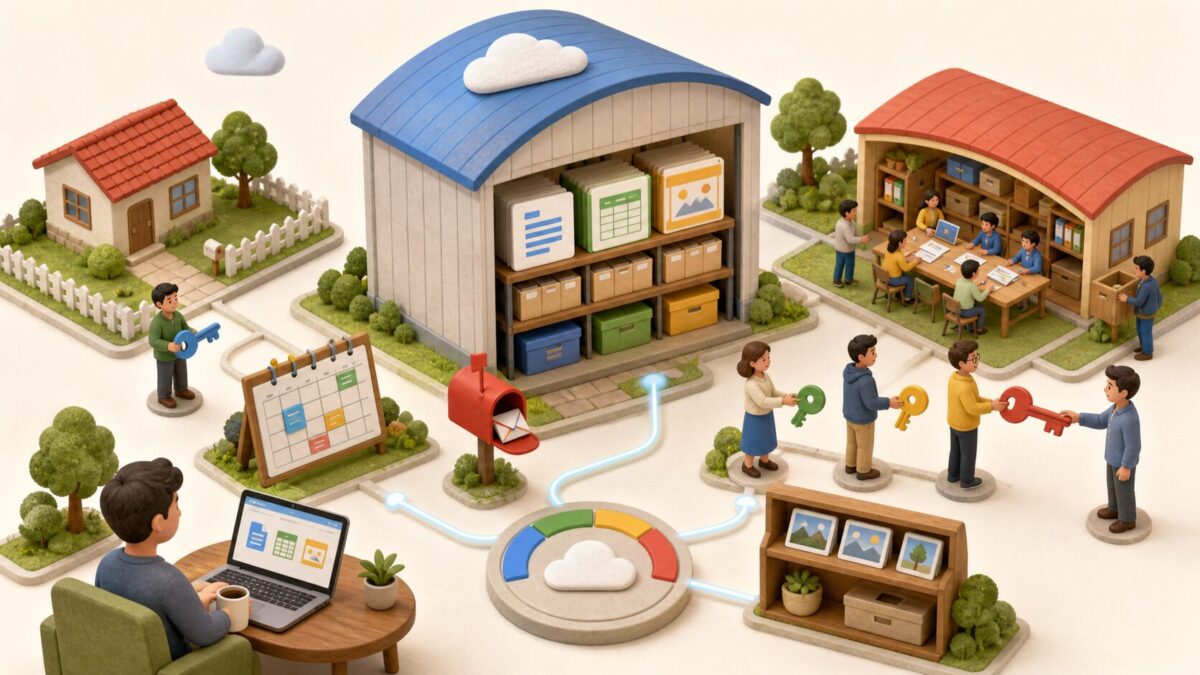 Google Workspaceの例えからイメージして作った画像。
