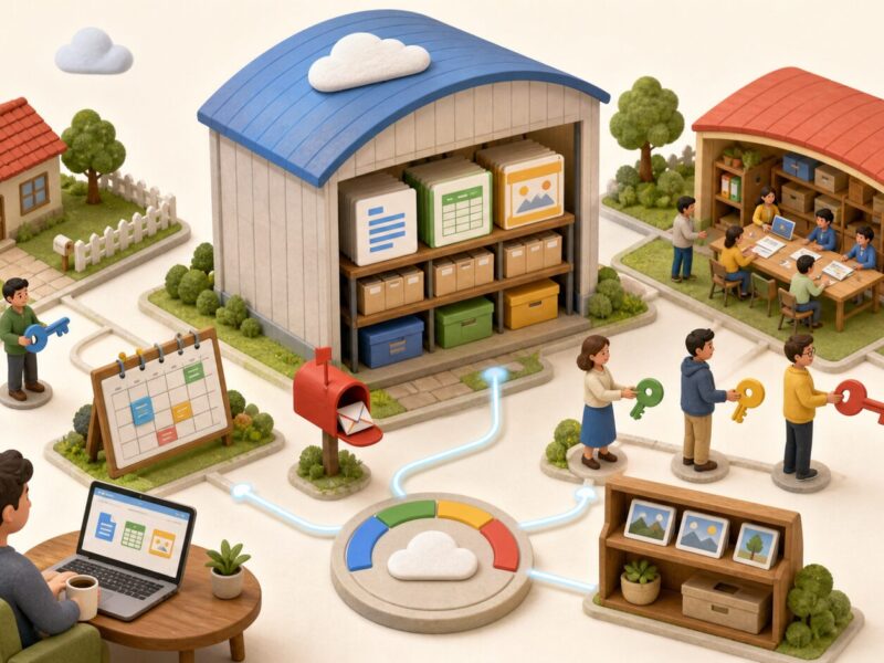 Google Workspaceの例えからイメージして作った画像。